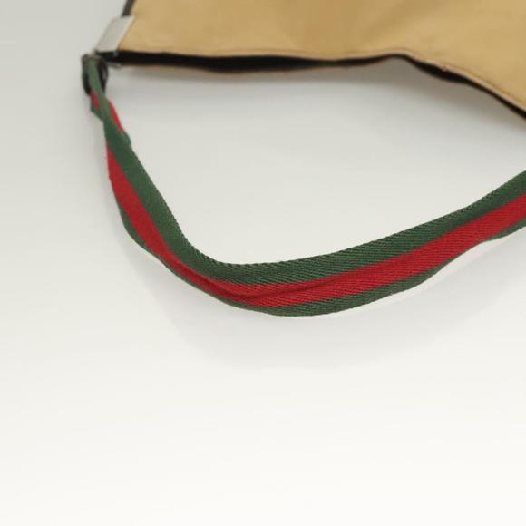 GUCCI Web Sherry Line Shoulder Bag Canvas Beige Silver Red 001 4306 Auth hk2865 - Picture 7 of 16
